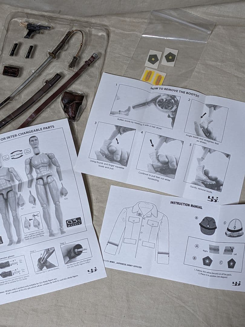 日本軍 陸軍 将校 軍服 ミリタリーフィギュア 中川三郎 中古 パーツ有り