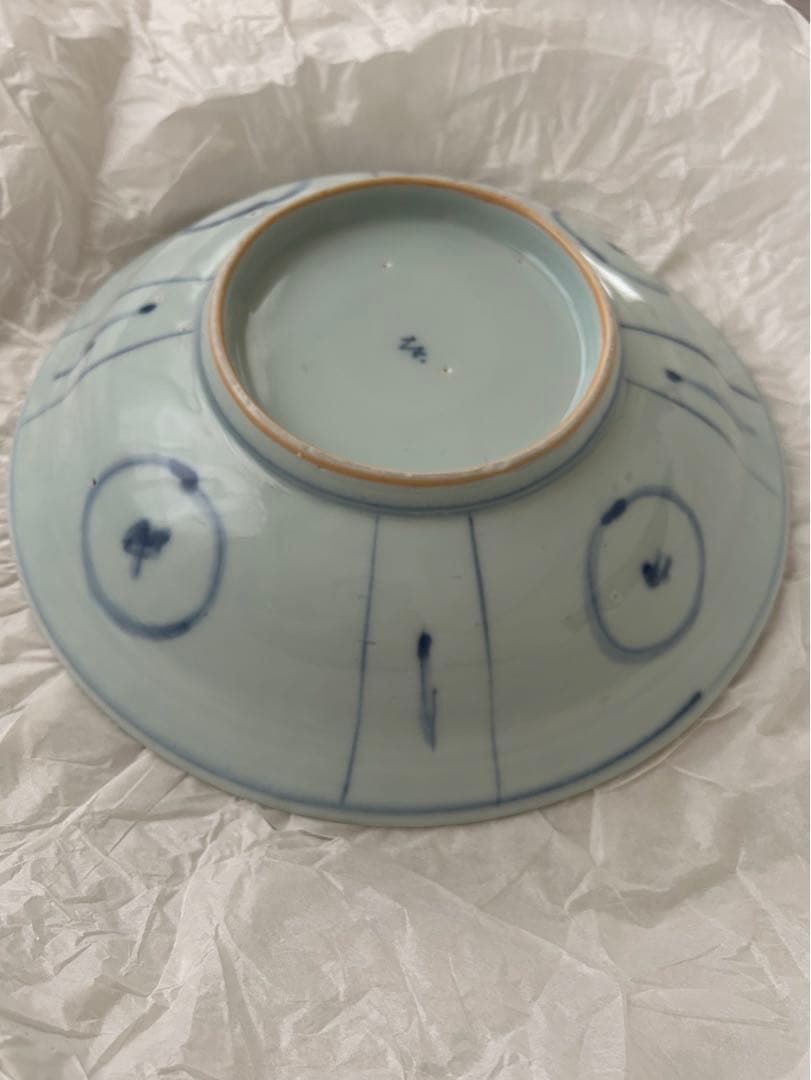 清水なお子 染付 大皿 浅鉢 盛り鉢 鳥 花