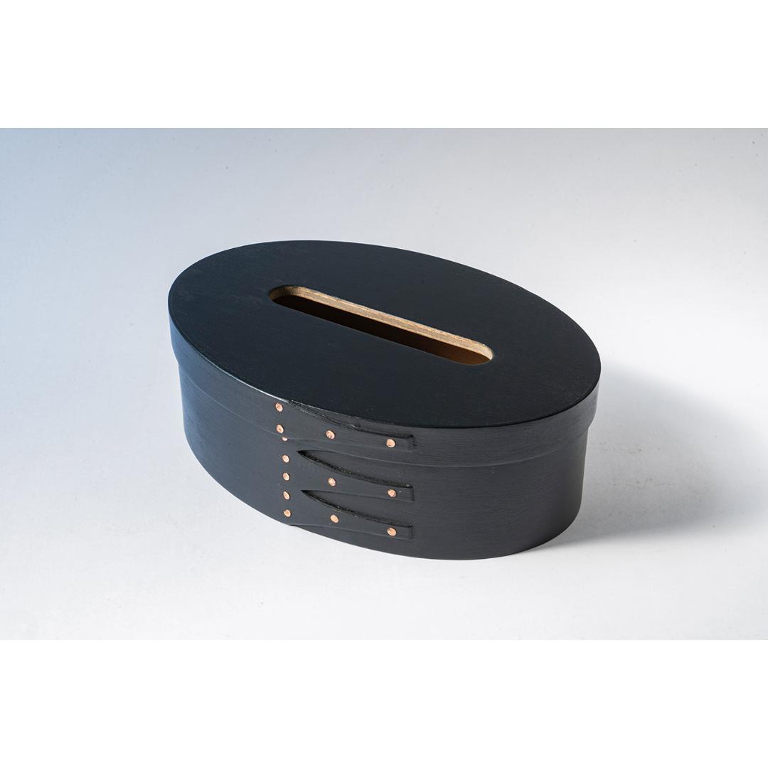 【受注製作】シェーカーオーバルテッシュボックス ブラックチェリー黒塗装