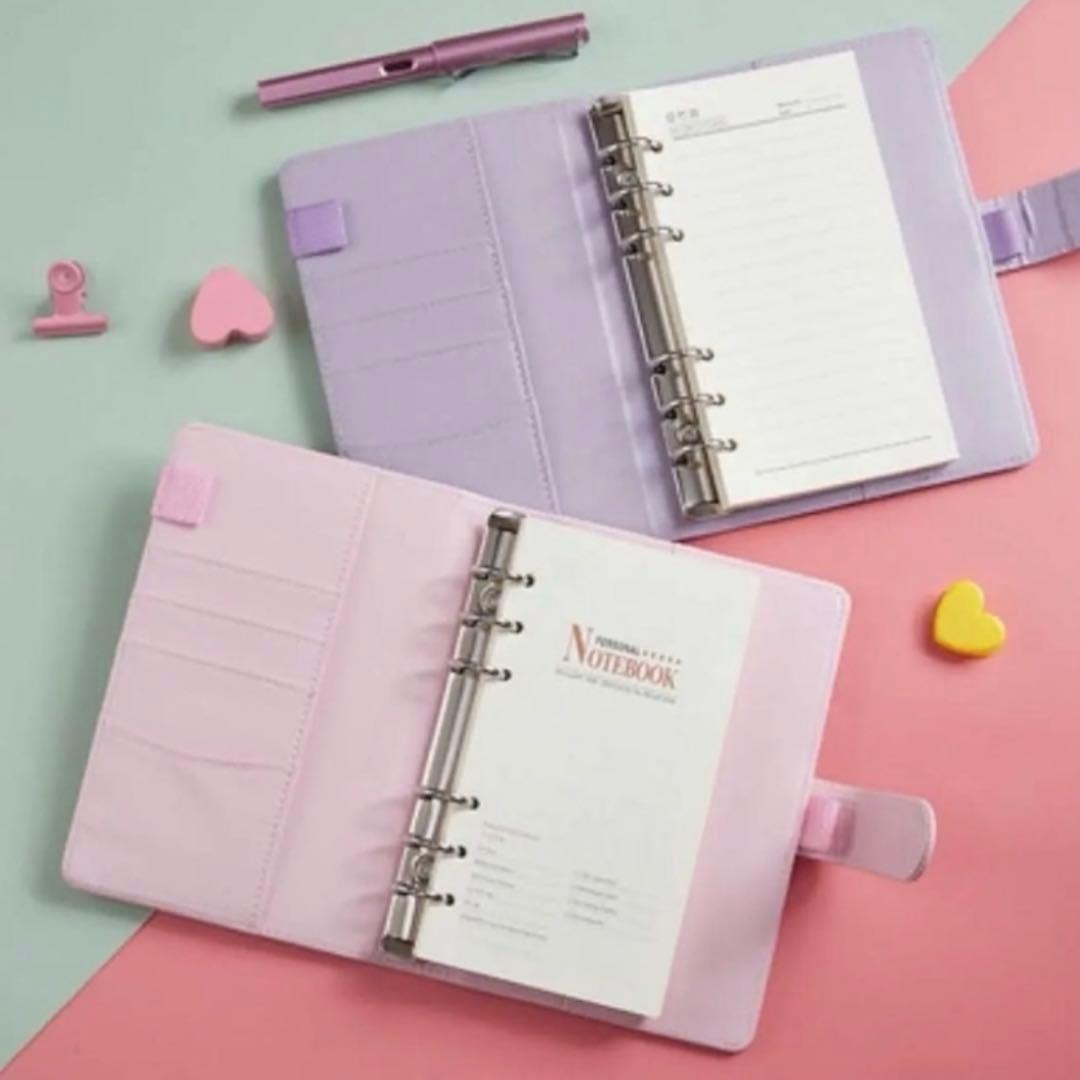 マカロンバインダー A5 6穴 パープル 紫 - メルカリ