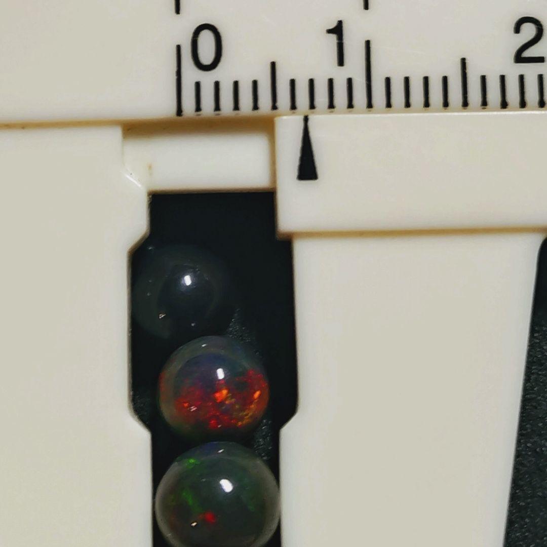 ★リッチブラックプレシャスオパール 6.7ミリ珠ブレスレットB(SA+)