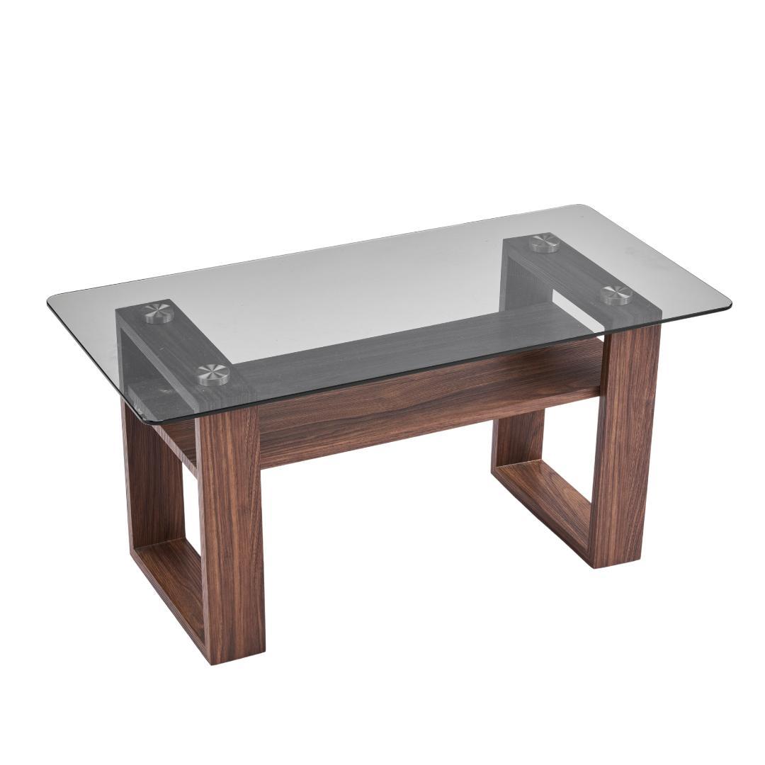 ガラステーブル ローテーブル 幅80x奥40x高さ38.5cm 組立簡単