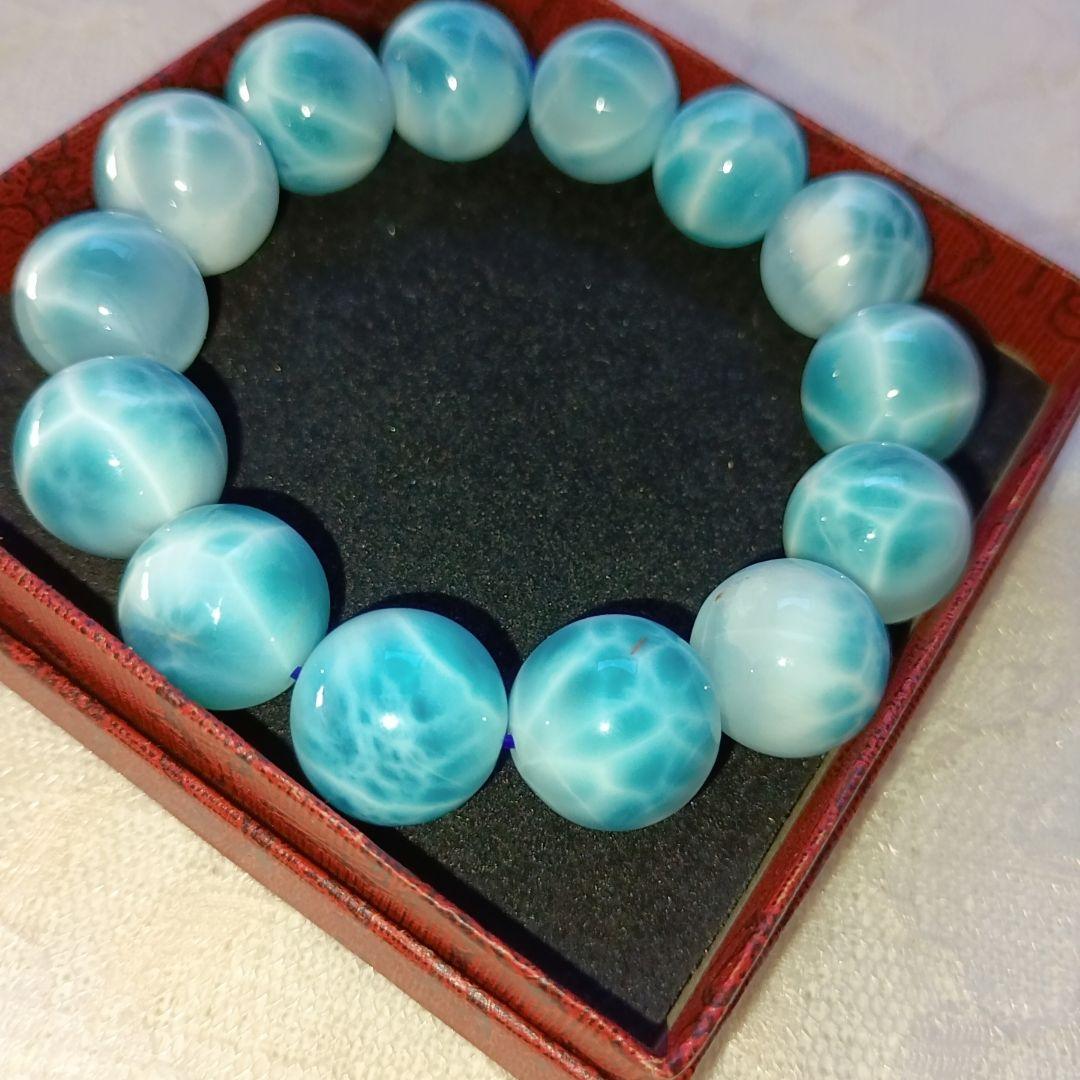 【明日発送可能】癒し ラリマー ペクトライト ブレスレット ドミニカ共和国