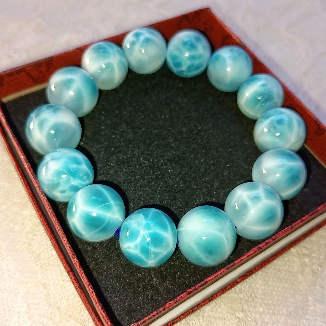 【明日発送可能】癒し ラリマー ペクトライト ブレスレット ドミニカ共和国