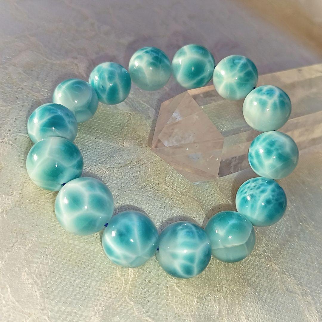 【明日発送可能】癒し ラリマー ペクトライト ブレスレット ドミニカ共和国