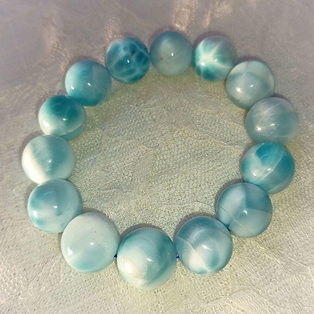 【明日発送可能】癒し ラリマー ペクトライト ブレスレット ドミニカ共和国