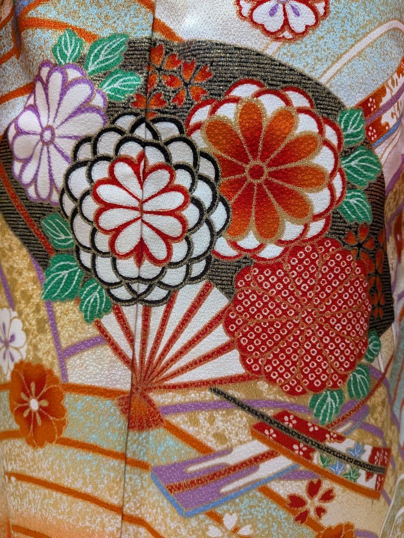 七五三用 7歳用　ピンクの花柄着物セット