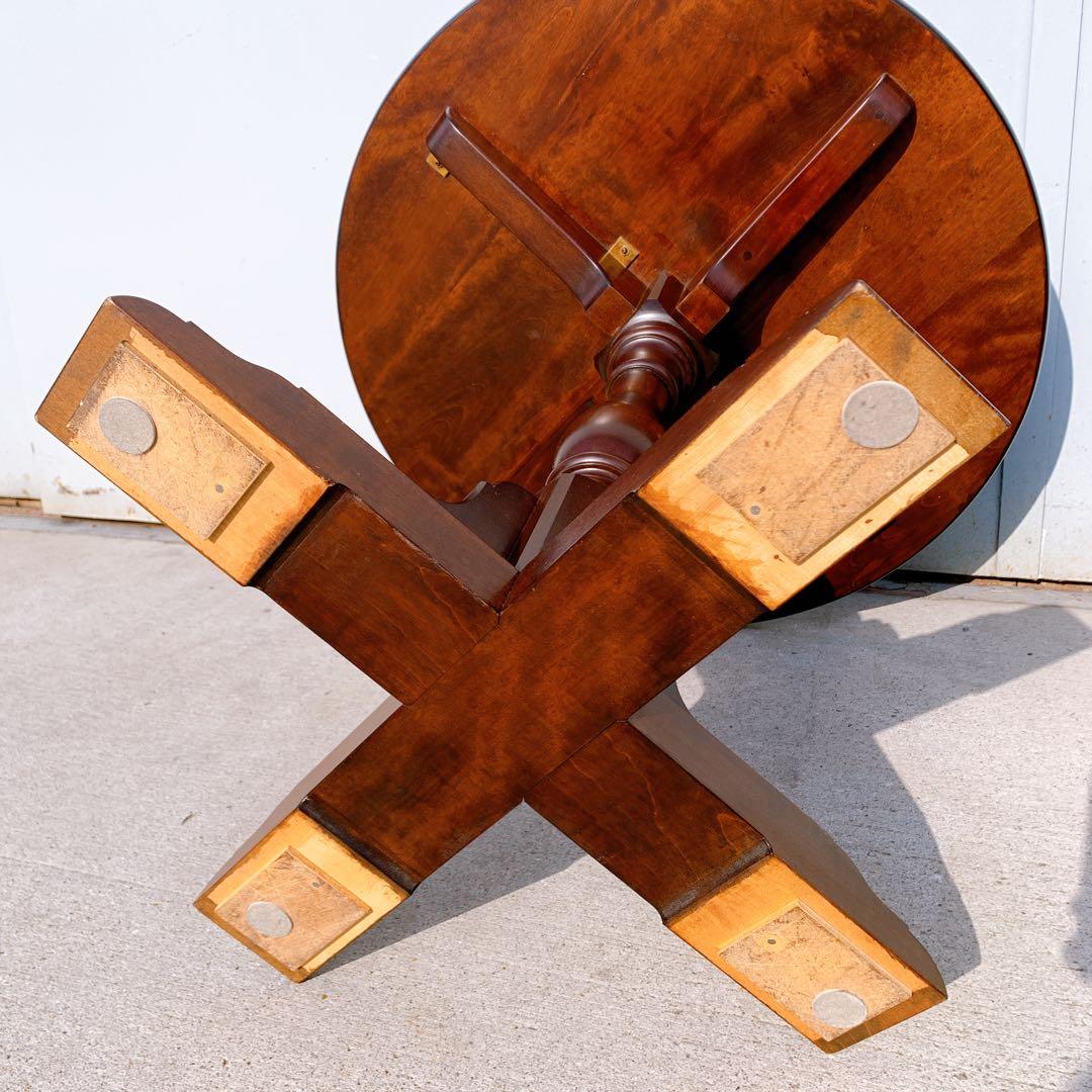 【希少家具】松本民芸家具 円卓 円形 無垢材 彫刻 テーブル
