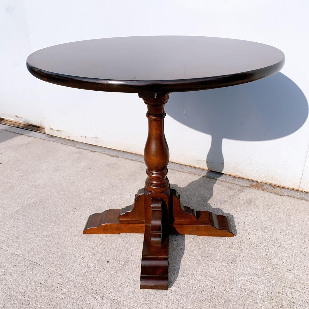 【希少家具】松本民芸家具 円卓 円形 無垢材 彫刻 テーブル