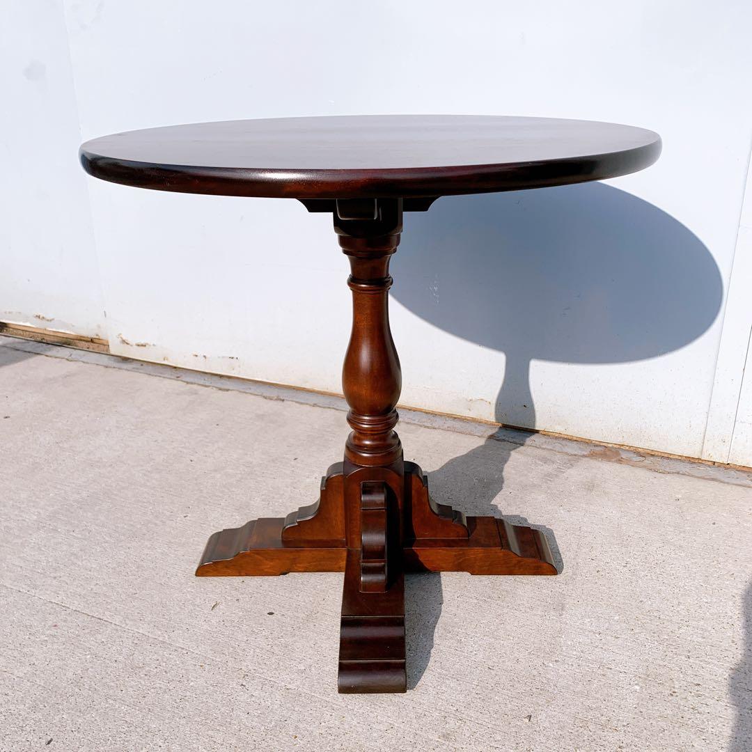 【希少家具】松本民芸家具 円卓 円形 無垢材 彫刻 テーブル