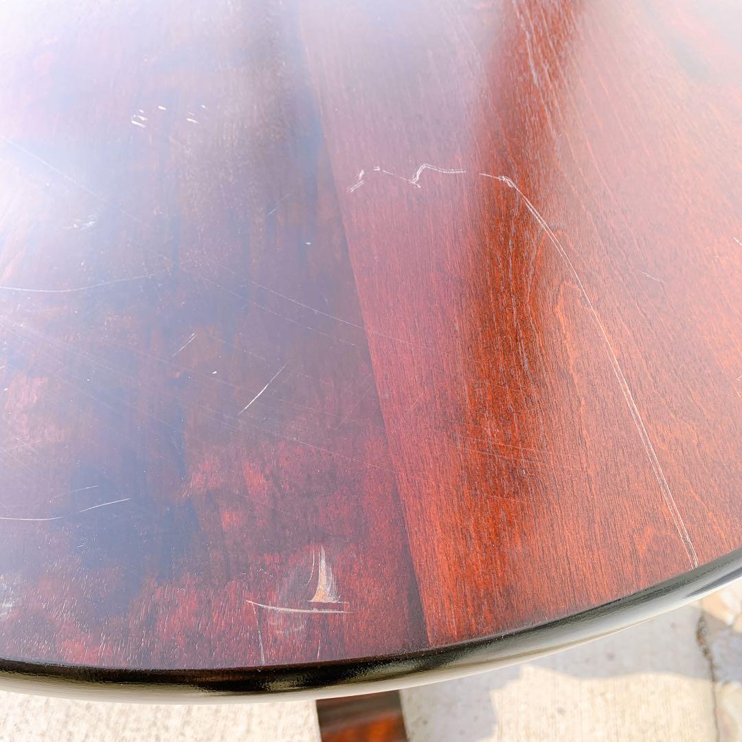 【希少家具】松本民芸家具 円卓 円形 無垢材 彫刻 テーブル