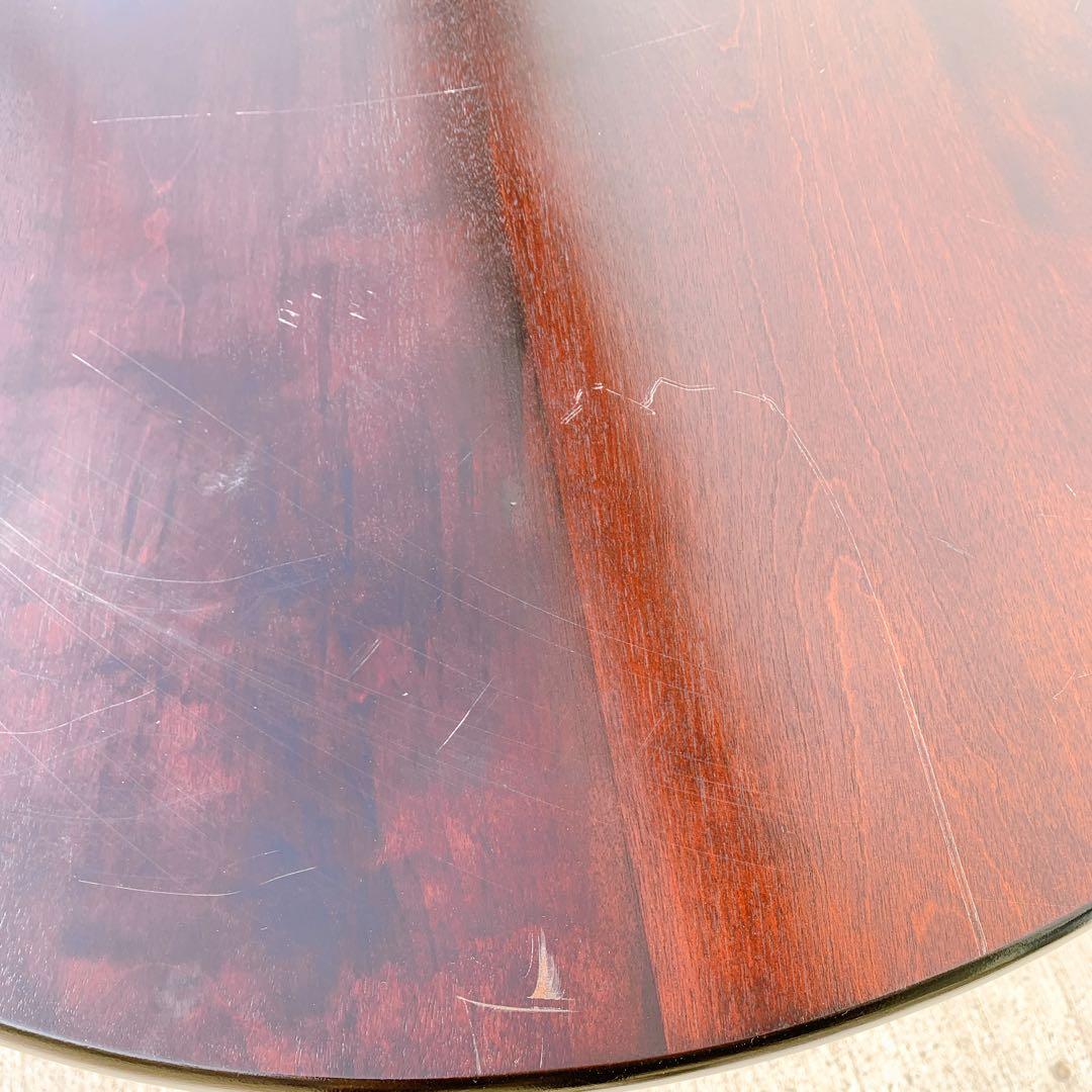 【希少家具】松本民芸家具 円卓 円形 無垢材 彫刻 テーブル