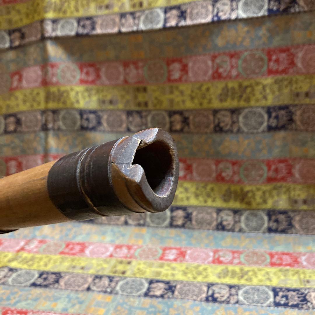 尺八　ヒビ補修　銘無　五穴　47.7cm 172g