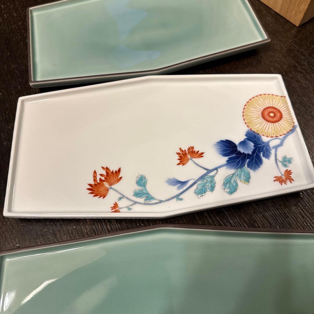 深川製磁　鯛皿（六角盛皿）三枚