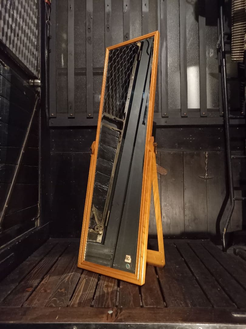 希少　1970's　サンミラー　真鍮　オーク　2WAYデザイン　フレーム　ミラー