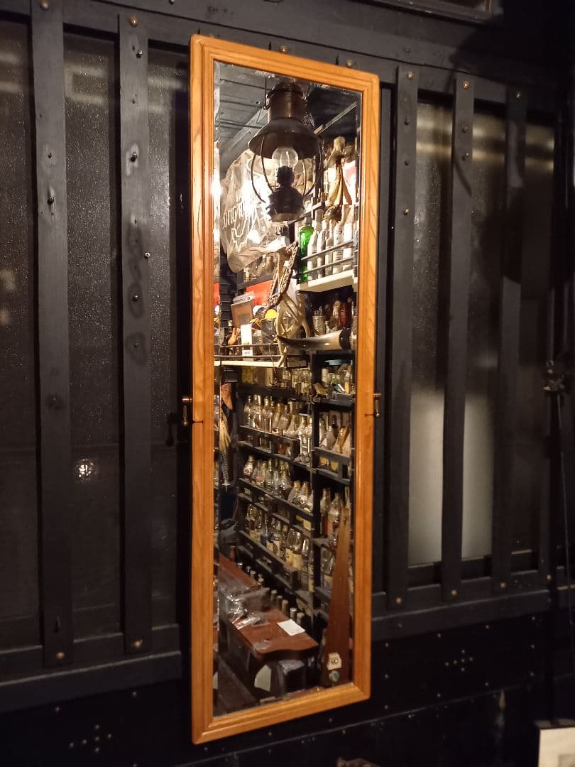 希少　1970's　サンミラー　真鍮　オーク　2WAYデザイン　フレーム　ミラー