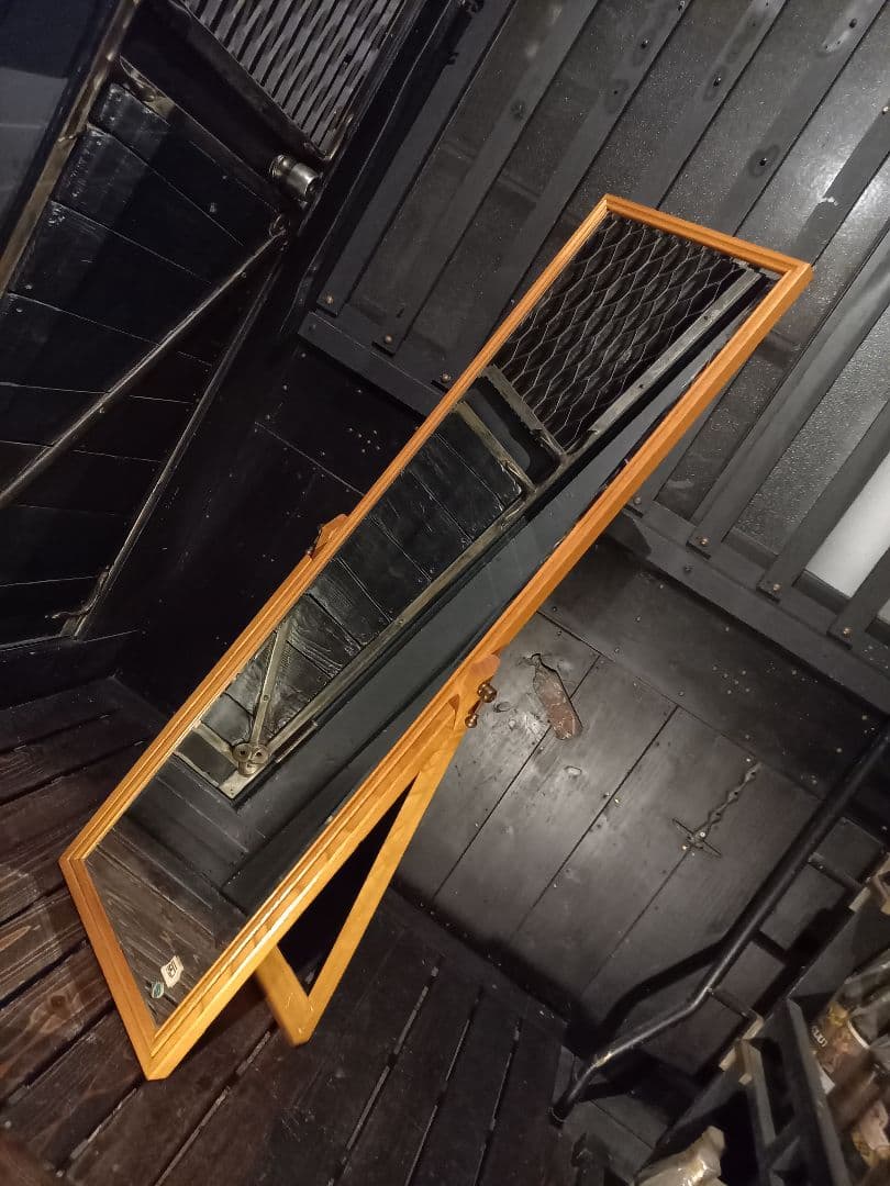 希少　1970's　サンミラー　真鍮　オーク　2WAYデザイン　フレーム　ミラー