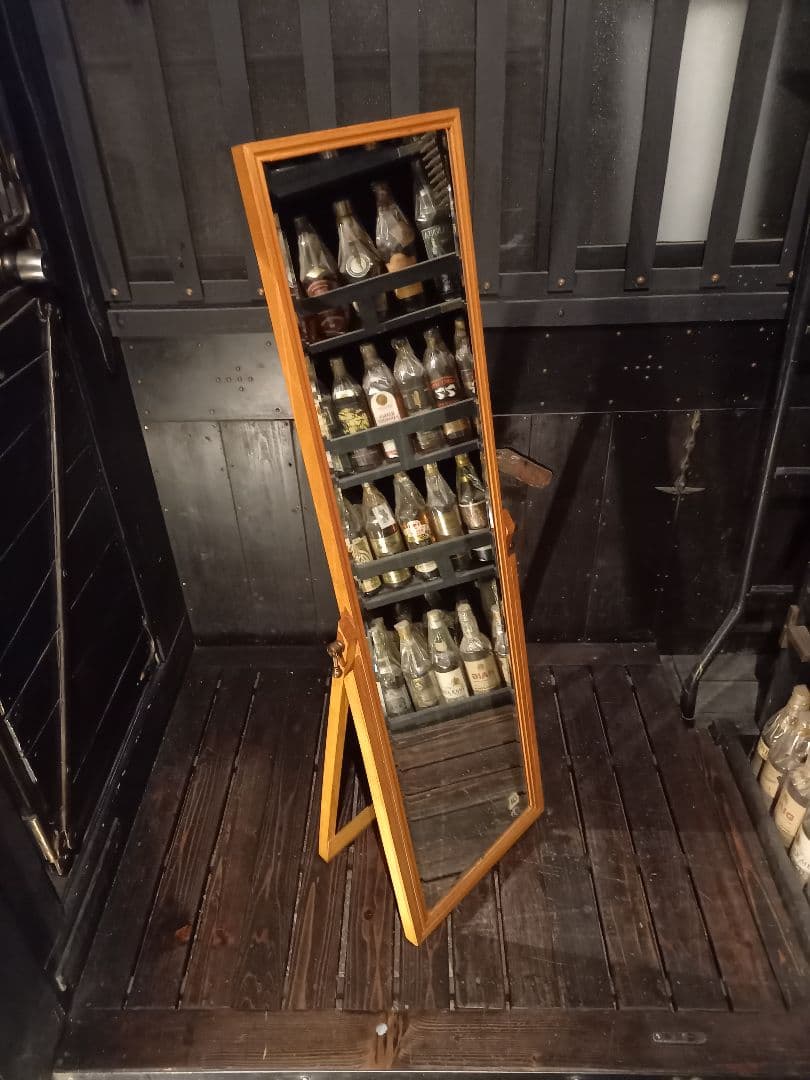 希少　1970's　サンミラー　真鍮　オーク　2WAYデザイン　フレーム　ミラー