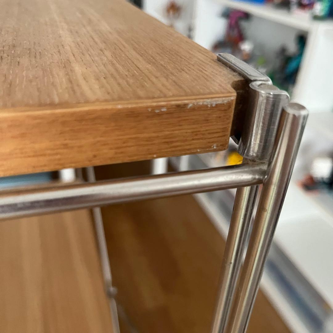 無印良品　ステンレスユニットシェルフ　オーク材棚セット　ワイド　中