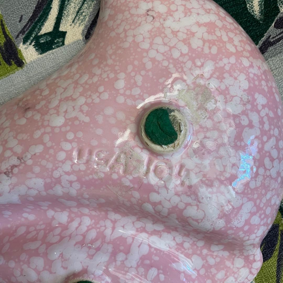 希少品！50's〜ピンク色アメリカンアンティークミッドセンチュリー陶器灰皿USA