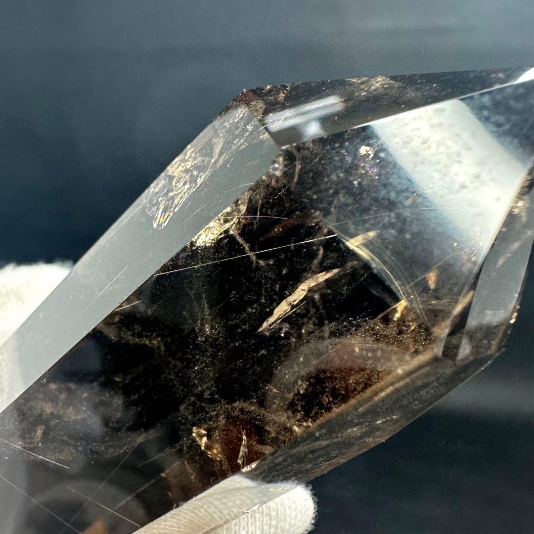 【金運· 魔除 】ルチルクォーツ ☆虹☆スモーキークォーツダブルポイントA949