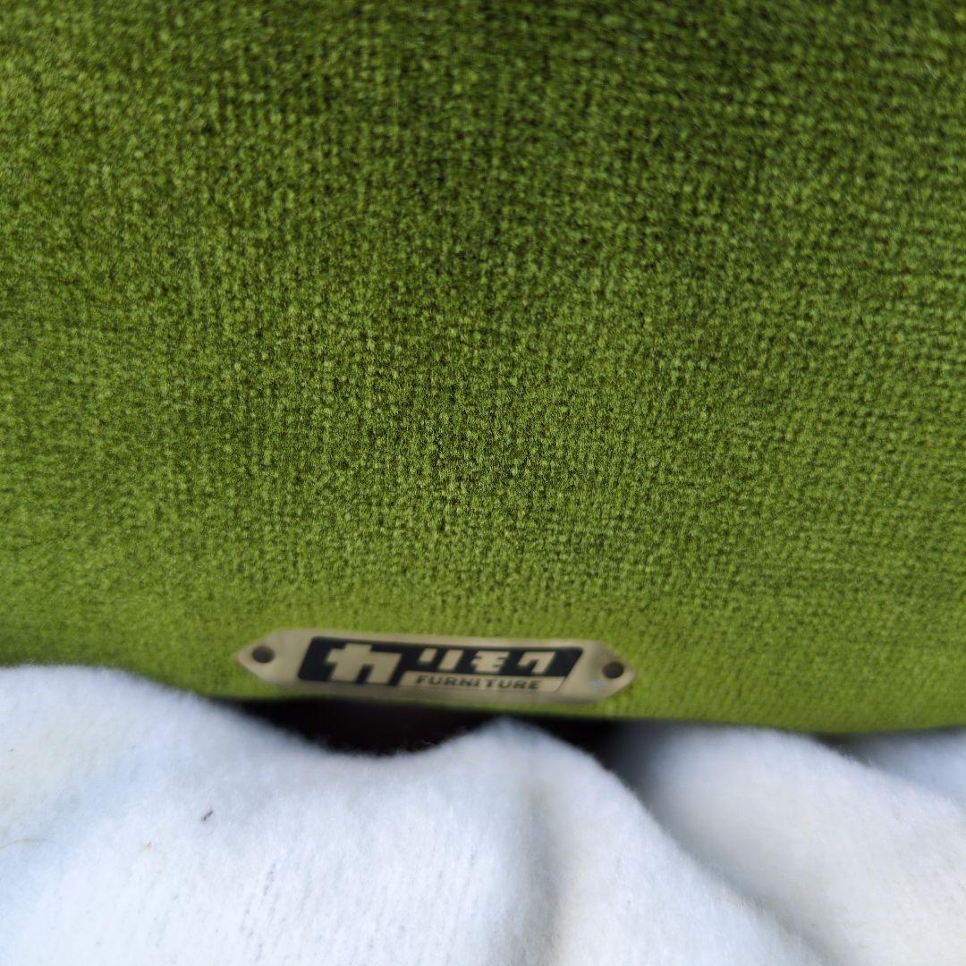 昭和レトロ オールド カリモク グリーン モケット コーナーソファ①ベルベット
