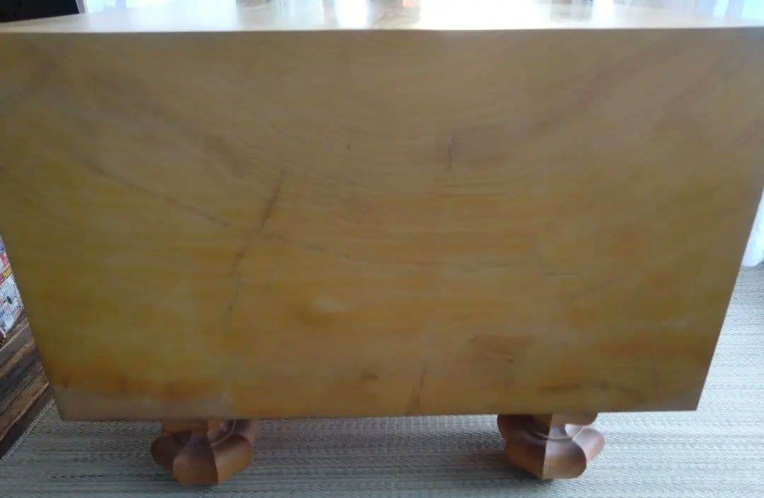 【囲碁】国産本榧　8寸極厚　板目　本蛤白石、那智黒34号