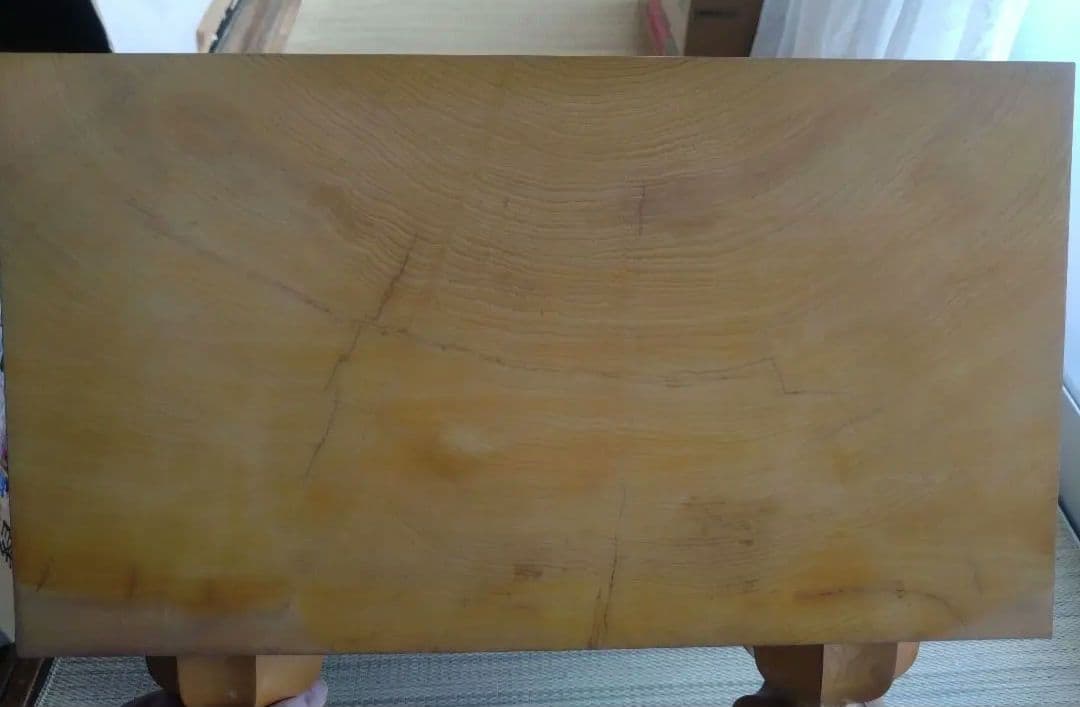 【囲碁】国産本榧　8寸極厚　板目　本蛤白石、那智黒34号