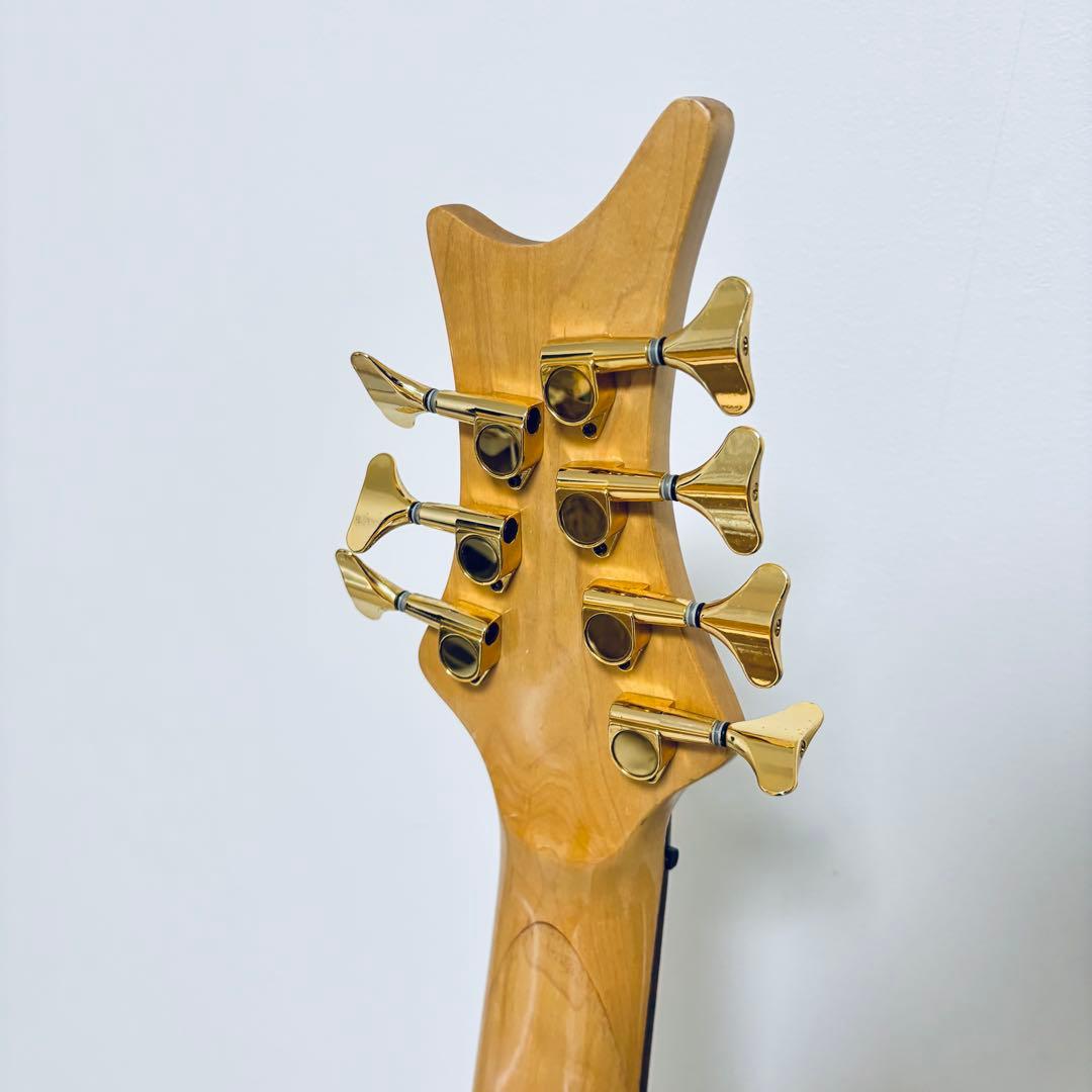 稀少【7弦ベース】美麗インレイ龍モチーフ 7弦 音出しOK トラス調整余裕