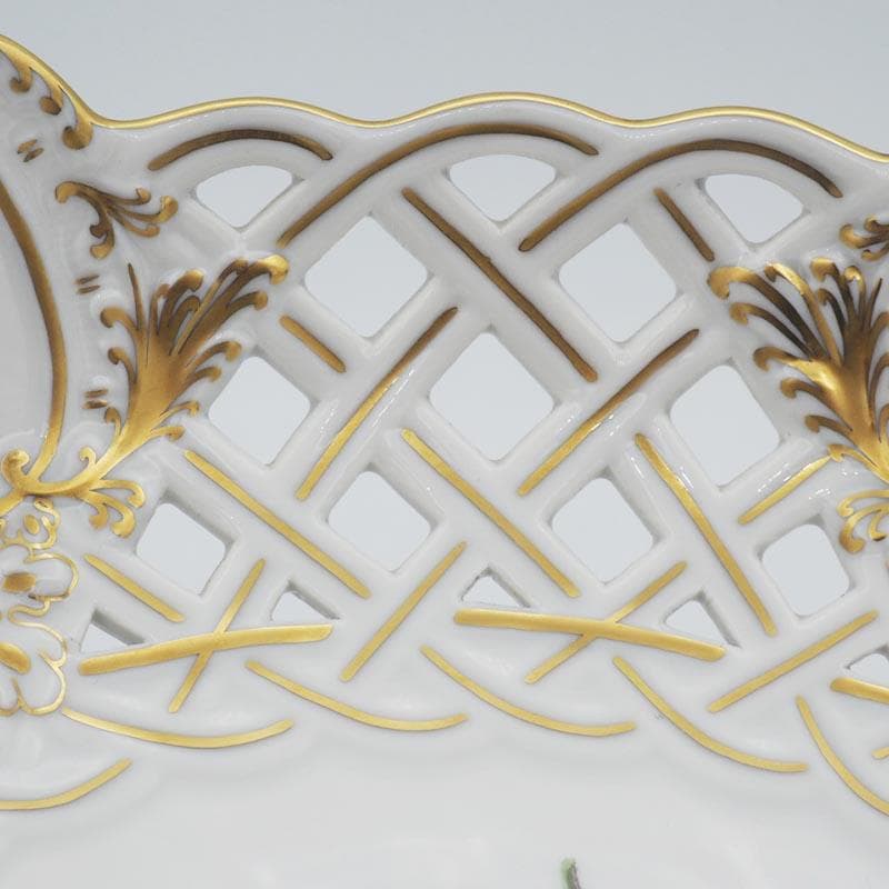 マイセン フラワーブーケ 大型 コンポート 金彩 1級品 皿 花絵 22.5cm