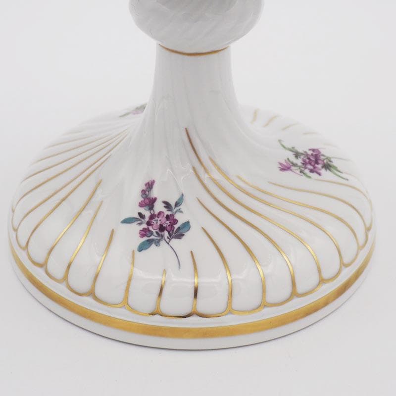 マイセン フラワーブーケ 大型 コンポート 金彩 1級品 皿 花絵 22.5cm