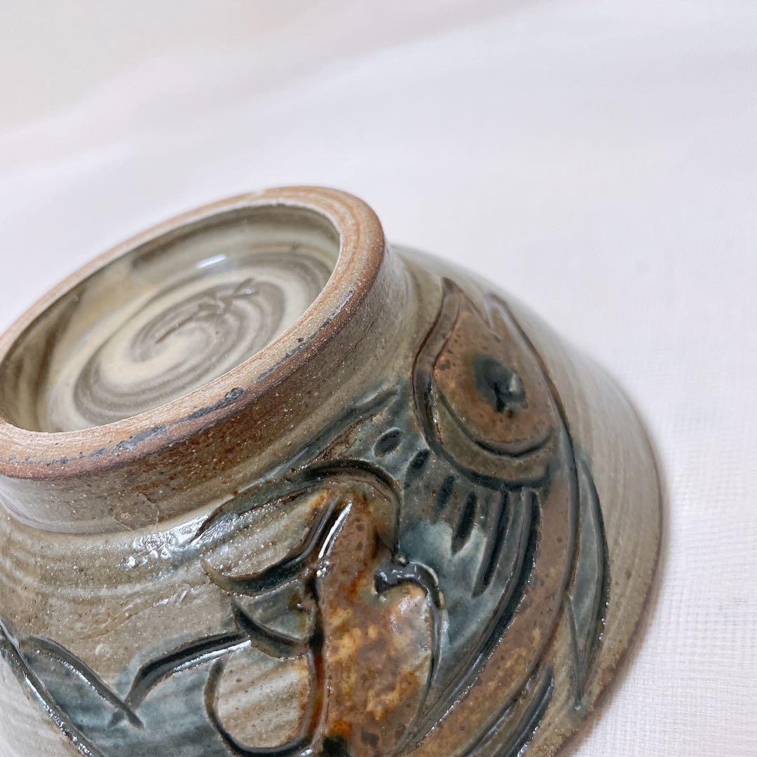 金城次郎 魚文 4寸マカイ 笑魚 壺屋焼 やちむん 沖縄 魚紋 お茶碗 民藝