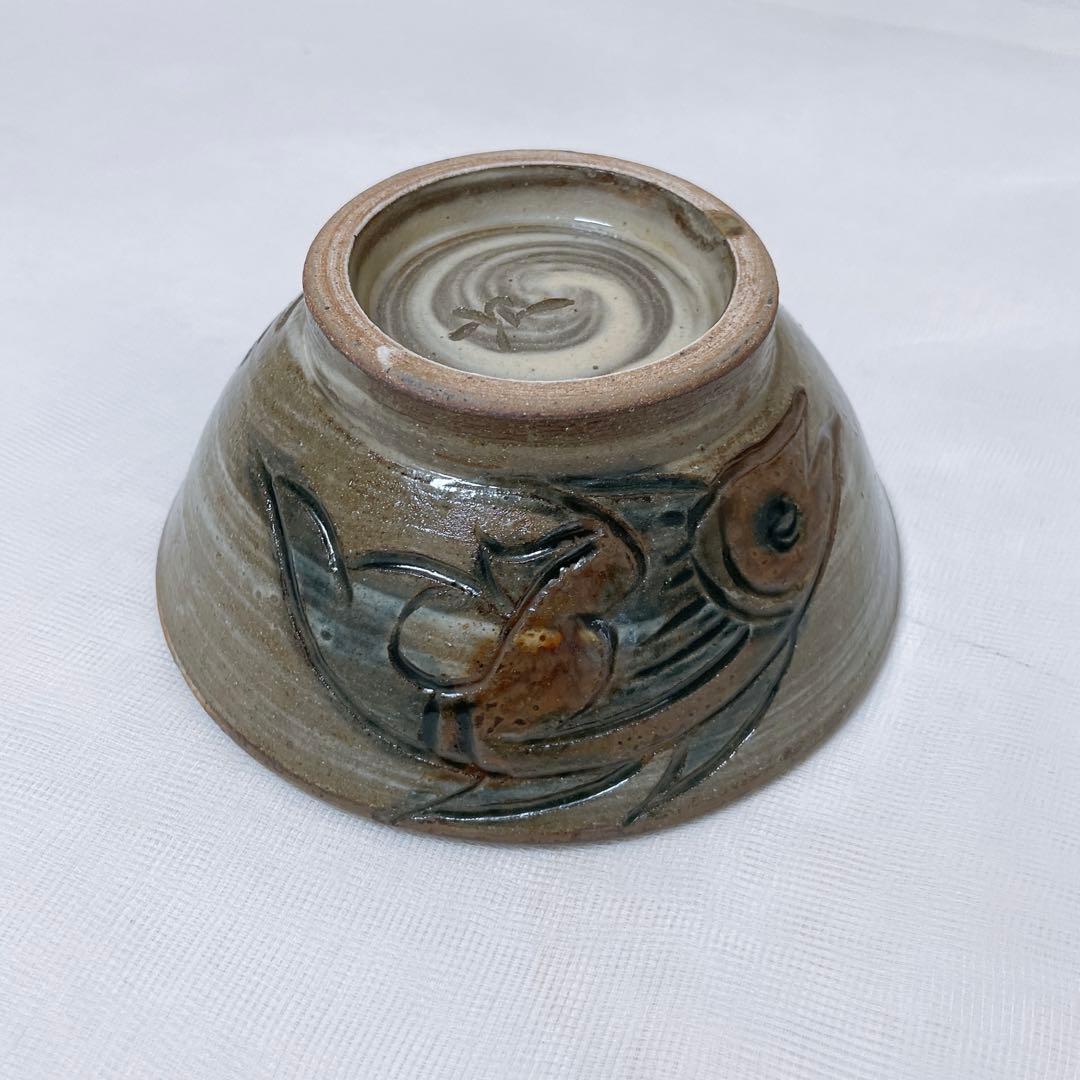 金城次郎 魚文 4寸マカイ 笑魚 壺屋焼 やちむん 沖縄 魚紋 お茶碗 民藝