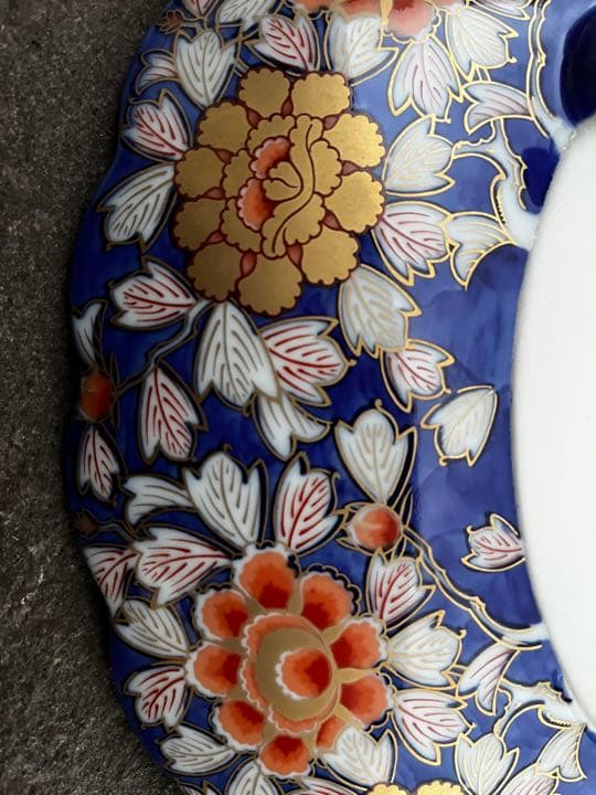 賞美堂　有田焼　幸楽窯 献上手古伊万里　鳳凰銘々大皿　幸泉作