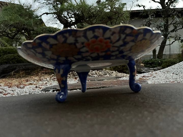 賞美堂　有田焼　幸楽窯 献上手古伊万里　鳳凰銘々大皿　幸泉作