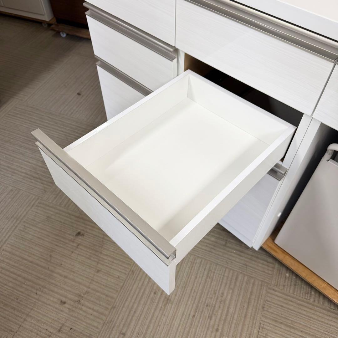 現行モデル ニトリ 140cm幅キッチンカウンター(リガーレ) ダストボックス付