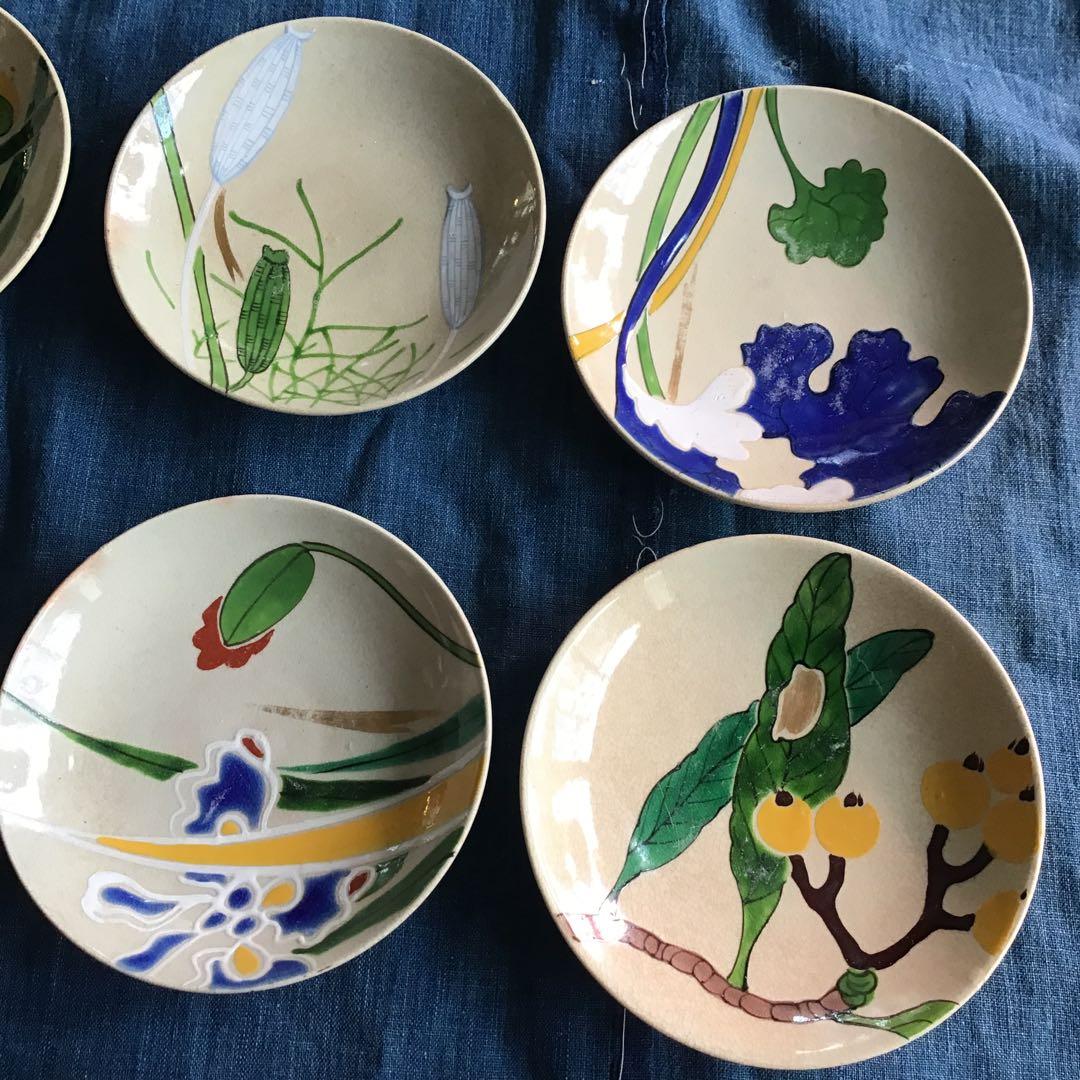 骨董 京焼 絵皿 陶器 12枚セット いろいろな図柄 - メルカリ