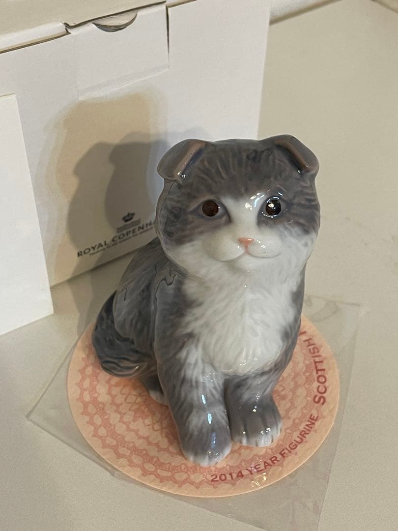 ロイヤルコペンハーゲンイヤーフィギュリン2014スコティッシュフォールド　1