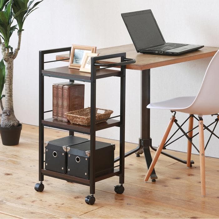 《新品・送料無料》リビング・オフィスの収納に最適なルームワゴン3段