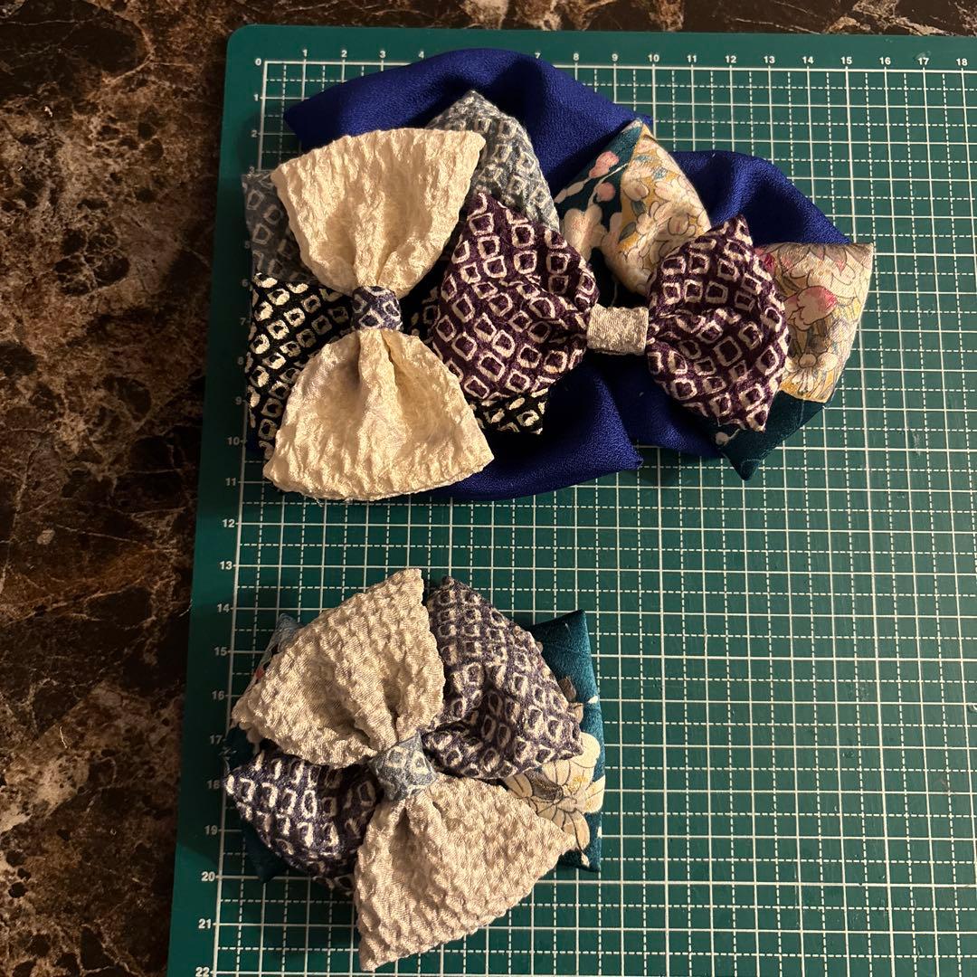 aiko2017さま 4点 ヘッドドレス 髪飾り 七五三 753 青 赤 真紅