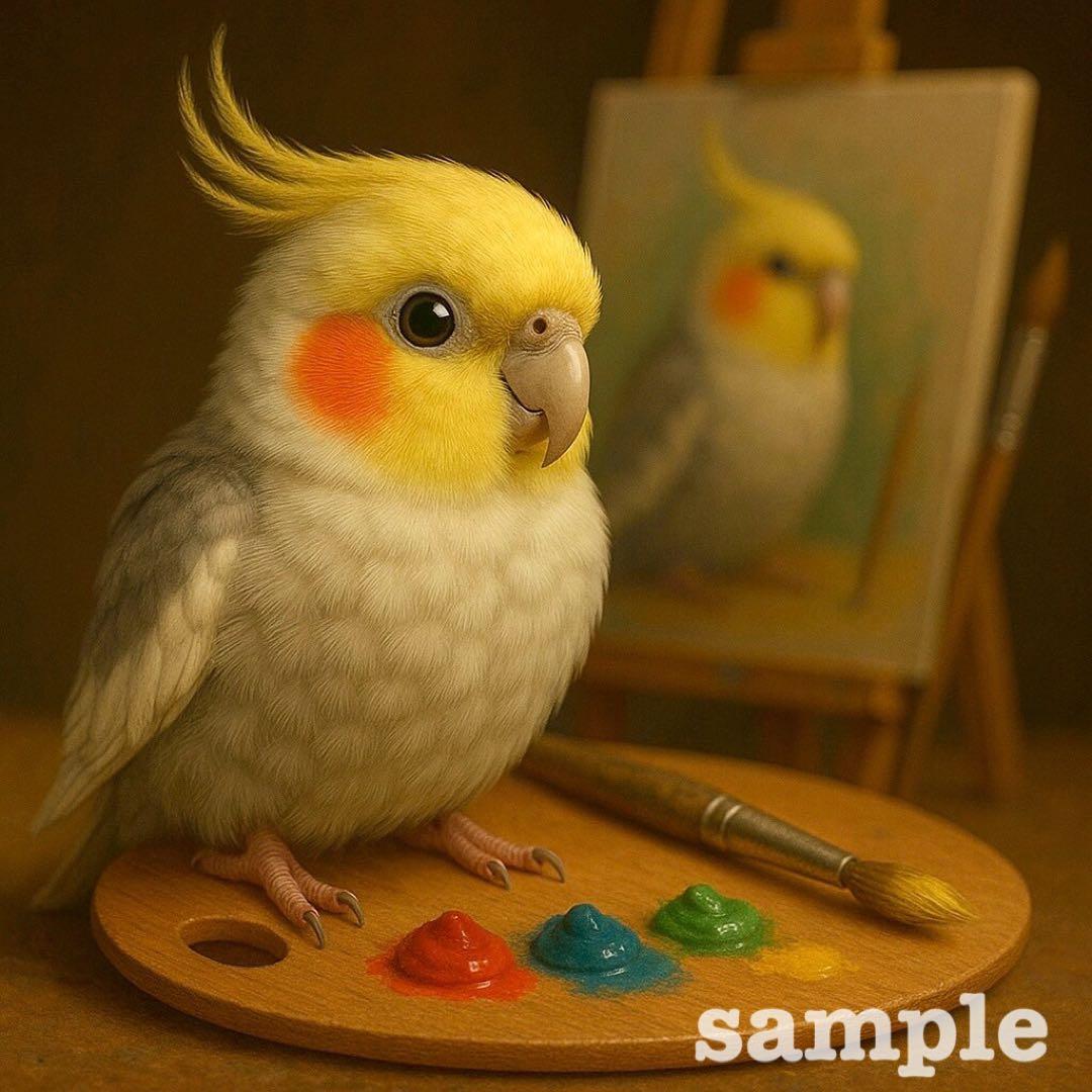 P237 パネル生地 オカメインコ セキセイインコ 18×18 6枚1セット