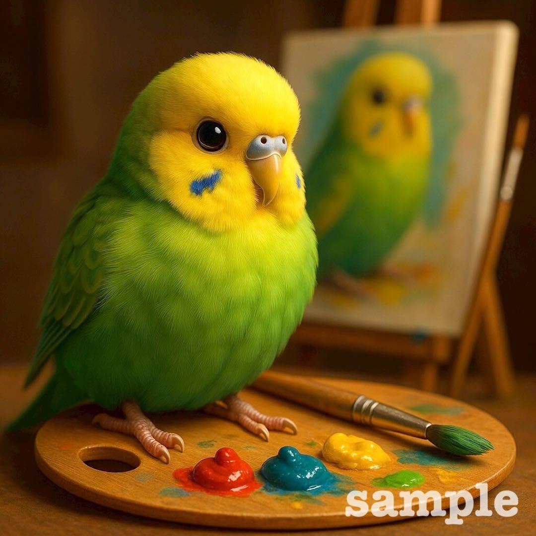 P237 パネル生地 オカメインコ セキセイインコ 18×18 6枚1セット
