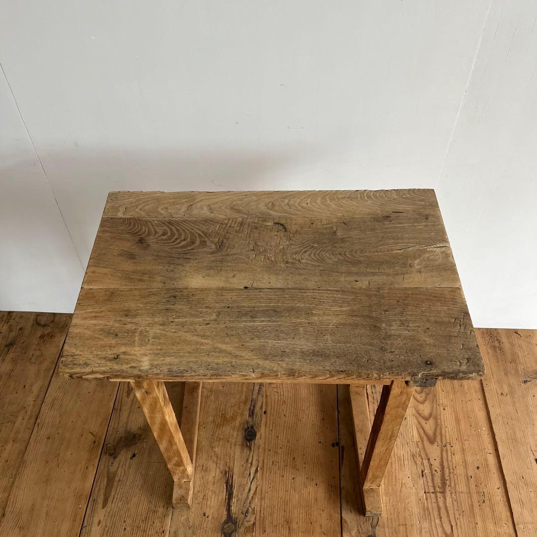 アンティーク サイドテーブル シャビー 無垢材 希少 z801