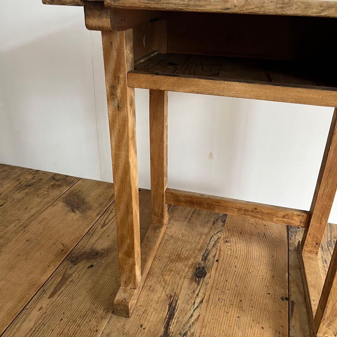 アンティーク サイドテーブル シャビー 無垢材 希少 z801