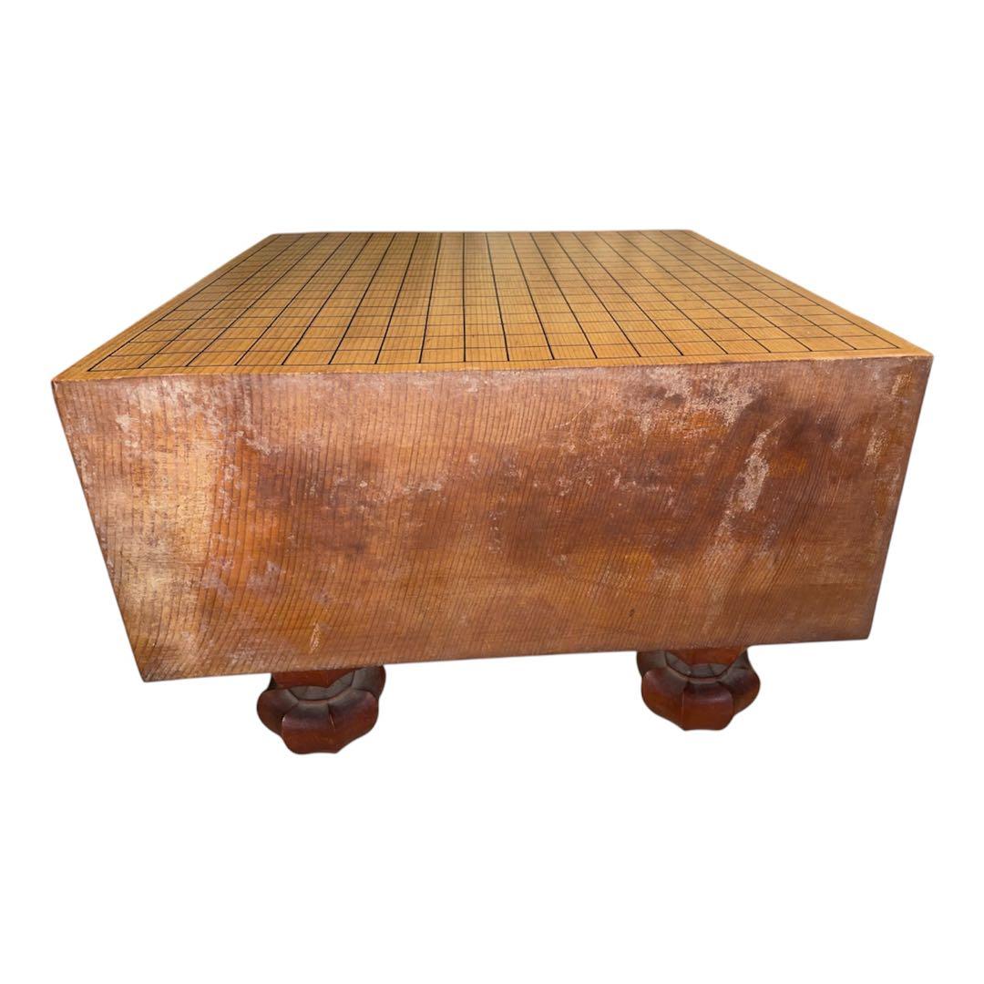 【極厚5.8寸】足付碁盤 新榧 柾目 17.5cm 天然蛤碁石 銘木碁笥セット