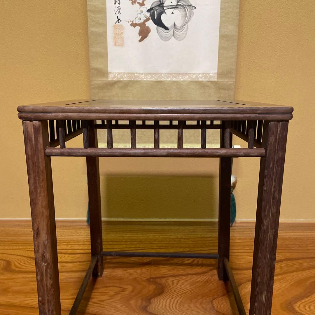 【唐木】懸崖1.1尺 盆栽台 黒檀 ビンテージ品 高卓(こうしょく)やや低くめ