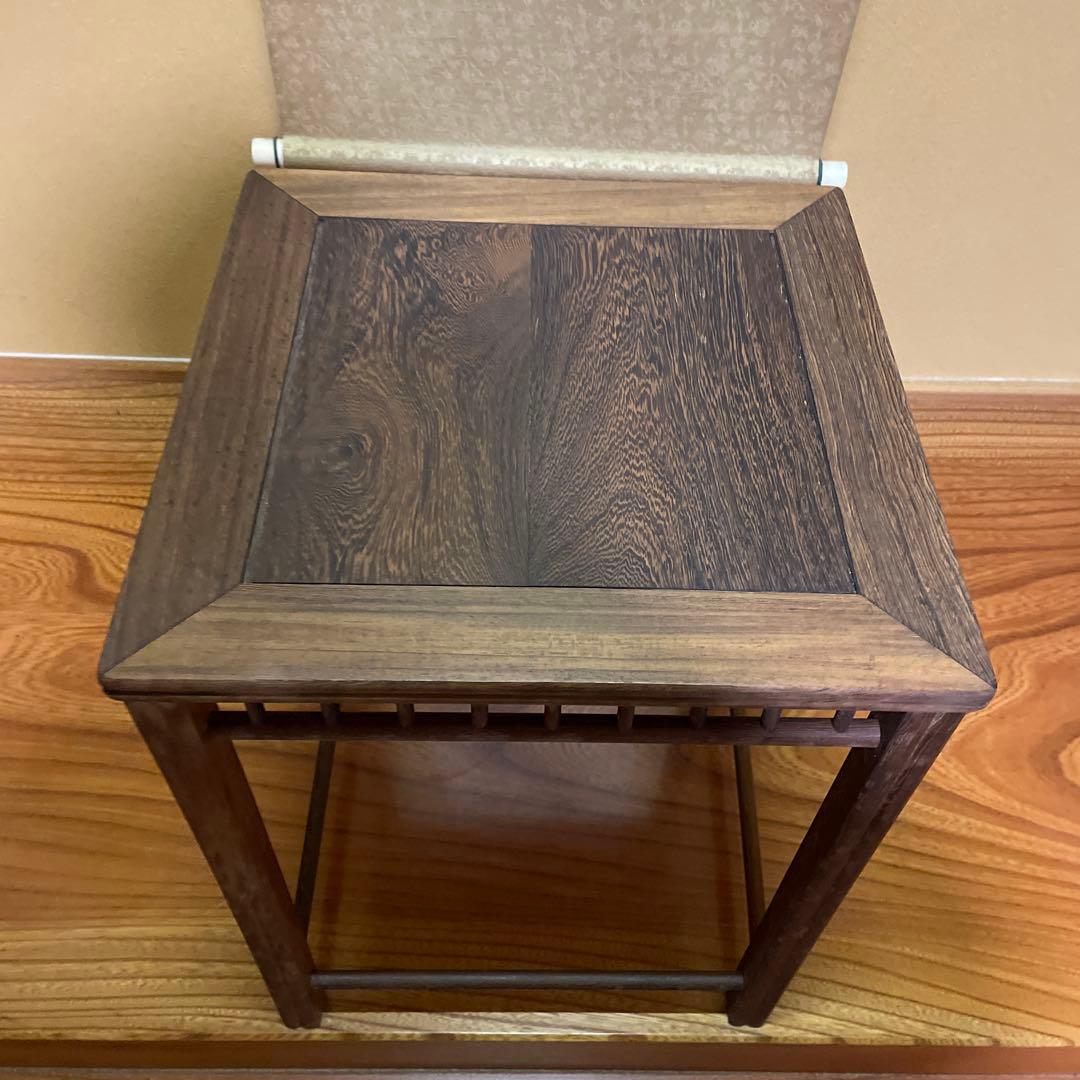 【唐木】懸崖1.1尺 盆栽台 黒檀 ビンテージ品 高卓(こうしょく)やや低くめ