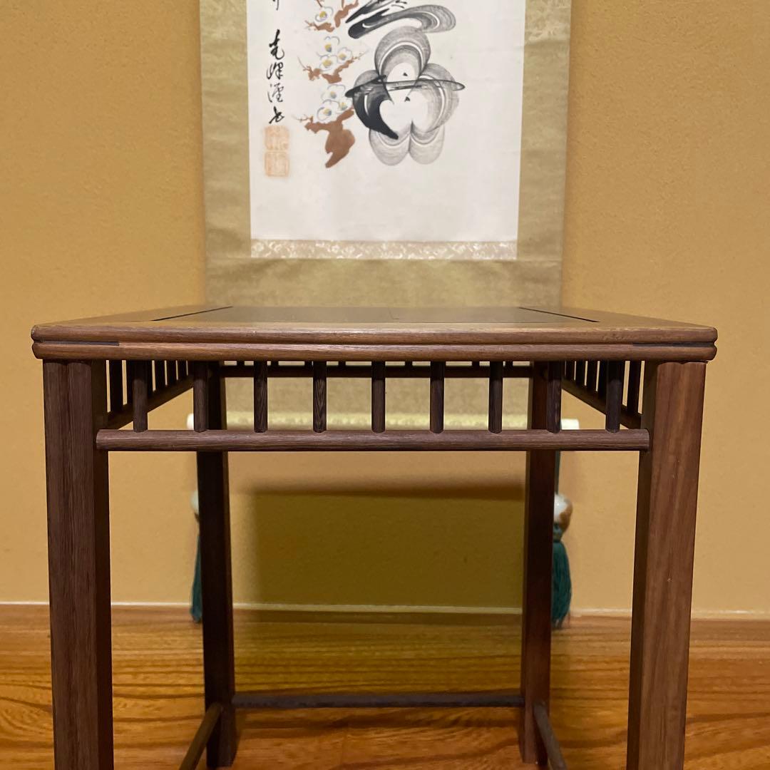 【唐木】懸崖1.1尺 盆栽台 黒檀 ビンテージ品 高卓(こうしょく)やや低くめ