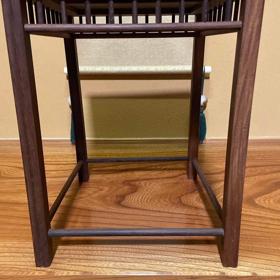 【唐木】懸崖1.1尺 盆栽台 黒檀 ビンテージ品 高卓(こうしょく)やや低くめ