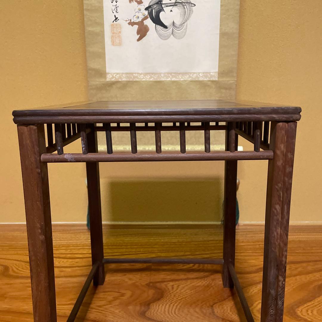 【唐木】懸崖1.1尺 盆栽台 黒檀 ビンテージ品 高卓(こうしょく)やや低くめ